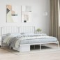 vidaXL Estructura de cama de metal con cabecero blanco 193x203 cm vidaXL Estructura de cama de metal con cabecero blanco 193x203 cm