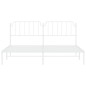vidaXL Estructura de cama de metal con cabecero blanco 193x203 cm vidaXL Estructura de cama de metal con cabecero blanco 193x203 cm