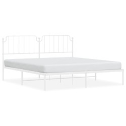 vidaXL Estructura de cama de metal con cabecero blanco 180x200 cm
