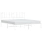 vidaXL Estructura de cama de metal con cabecero blanco 180x200 cm