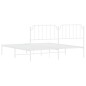 vidaXL Estructura de cama de metal con cabecero blanco 180x200 cm
