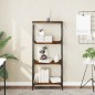 vidaXL Librería 4 estantes madera ingeniería roble ahumado 59x35x132cm vidaXL Librería 4 estantes madera ingeniería roble ahumado 59x35x132cm