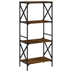 vidaXL Librería 4 estantes madera ingeniería roble ahumado 59x35x132cm