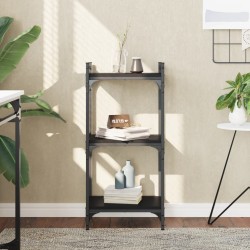 vidaXL Librería de 3 estantes madera de ingeniería negro 40x30x86 cm
