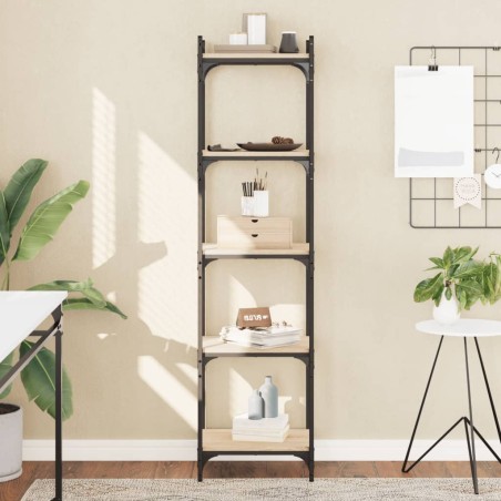 vidaXL Librería 5 estantes madera ingeniería roble Sonoma 40x30x154 cm