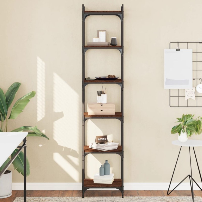vidaXL Librería 6 estantes madera ingeniería roble marrón 40x30x188 cm vidaXL Librería 6 estantes madera ingeniería roble marrón 40x30x188 cm