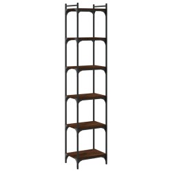 vidaXL Librería 6 estantes madera ingeniería roble marrón 40x30x188 cm