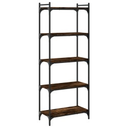 vidaXL Librería 5 estantes madera ingeniería roble ahumado 60x30x154cm