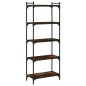 vidaXL Librería 5 estantes madera ingeniería roble ahumado 60x30x154cm vidaXL Librería 5 estantes madera ingeniería roble ahumado 60x30x154cm