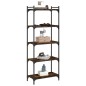 vidaXL Librería 5 estantes madera ingeniería roble ahumado 60x30x154cm vidaXL Librería 5 estantes madera ingeniería roble ahumado 60x30x154cm