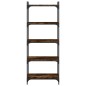 vidaXL Librería 5 estantes madera ingeniería roble ahumado 60x30x154cm vidaXL Librería 5 estantes madera ingeniería roble ahumado 60x30x154cm