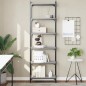 vidaXL Librería 6 estantes madera ingeniería gris Sonoma 60x30x188 cm