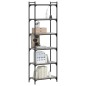 vidaXL Librería 6 estantes madera ingeniería gris Sonoma 60x30x188 cm