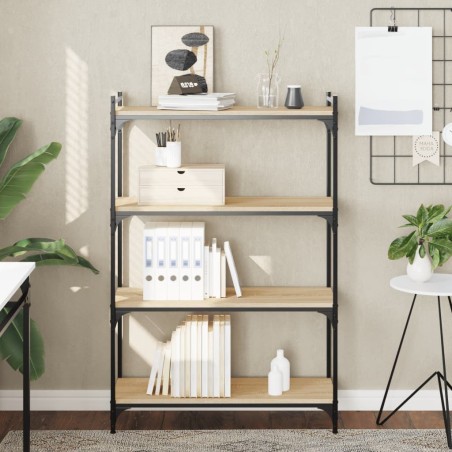 vidaXL Librería 4 estantes madera ingeniería roble Sonoma 80x30x120 cm