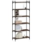 vidaXL Librería 6 estantes madera ingeniería roble ahumado 80x30x188cm vidaXL Librería 6 estantes madera ingeniería roble ahumado 80x30x188cm