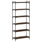 vidaXL Librería 6 estantes madera ingeniería roble ahumado 80x30x188cm vidaXL Librería 6 estantes madera ingeniería roble ahumado 80x30x188cm