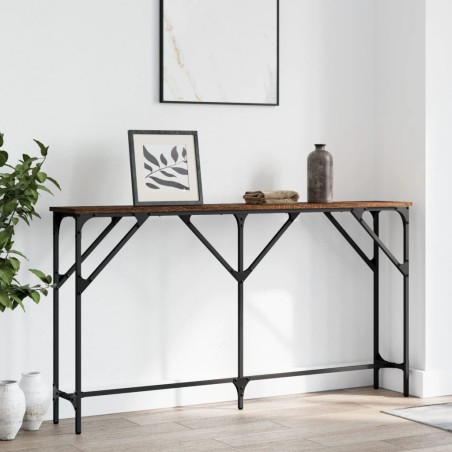 vidaXL Mesa consola madera de ingeniería roble marrón 140x23x75 cm