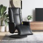vidaXL Sillón reclinable masaje con reposapiés cuero sintético negro vidaXL Sillón reclinable masaje con reposapiés cuero sintético negro