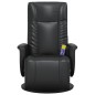 vidaXL Sillón reclinable masaje con reposapiés cuero sintético negro vidaXL Sillón reclinable masaje con reposapiés cuero sintético negro