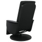 vidaXL Sillón reclinable masaje con reposapiés cuero sintético negro vidaXL Sillón reclinable masaje con reposapiés cuero sintético negro
