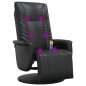 vidaXL Sillón reclinable masaje con reposapiés cuero sintético negro vidaXL Sillón reclinable masaje con reposapiés cuero sintético negro