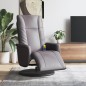 vidaXL Sillón reclinable de masaje con reposapiés cuero sintético gris vidaXL Sillón reclinable de masaje con reposapiés cuero sintético gris