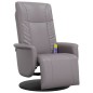 vidaXL Sillón reclinable de masaje con reposapiés cuero sintético gris vidaXL Sillón reclinable de masaje con reposapiés cuero sintético gris