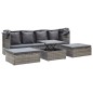 vidaXL Tumbona cama jardín con techo ratán sintético gris vidaXL Tumbona cama jardín con techo ratán sintético gris