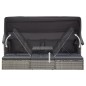 vidaXL Tumbona cama jardín con techo ratán sintético gris vidaXL Tumbona cama jardín con techo ratán sintético gris