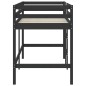 vidaXL Cama alta de niños escalera madera maciza pino negra 90x190 cm vidaXL Cama alta de niños escalera madera maciza pino negra 90x190 cm