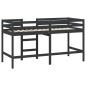 vidaXL Cama alta de niños escalera madera maciza pino negra 90x190 cm vidaXL Cama alta de niños escalera madera maciza pino negra 90x190 cm