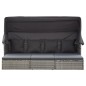 vidaXL Tumbona cama jardín con techo ratán sintético gris vidaXL Tumbona cama jardín con techo ratán sintético gris