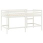 vidaXL Cama alta de niños escalera madera maciza pino blanco 80x200 cm