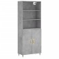 vidaXL Aparador alto madera contrachapada gris hormigón 69,5x34x180 cm vidaXL Aparador alto madera contrachapada gris hormigón 69,5x34x180 cm
