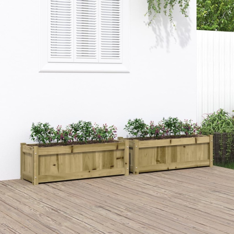 vidaXL Jardineras de exterior 2 unidades madera impregnada de pino vidaXL Jardineras de exterior 2 unidades madera impregnada de pino