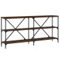 vidaXL Mesa consola hierro madera ingeniería roble marrón 160x30x75 cm vidaXL Mesa consola hierro madera ingeniería roble marrón 160x30x75 cm