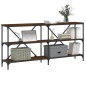 vidaXL Mesa consola hierro madera ingeniería roble marrón 160x30x75 cm vidaXL Mesa consola hierro madera ingeniería roble marrón 160x30x75 cm