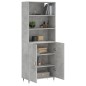 vidaXL Aparador alto madera contrachapada gris hormigón 69,5x34x180 cm vidaXL Aparador alto madera contrachapada gris hormigón 69,5x34x180 cm