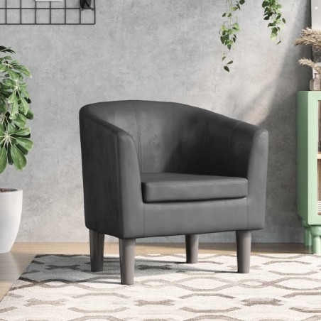 vidaXL Sillón cuero sintético gris