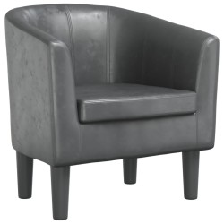 vidaXL Sillón cuero sintético gris