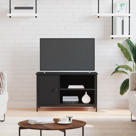 vidaXL Mueble para TV madera contrachapada negro 80x40x50 cm