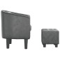 vidaXL Sillón con taburete cuero sintético gris vidaXL Sillón con taburete cuero sintético gris