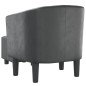 vidaXL Sillón con taburete cuero sintético gris vidaXL Sillón con taburete cuero sintético gris