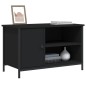 vidaXL Mueble para TV madera contrachapada negro 80x40x50 cm