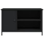 vidaXL Mueble para TV madera contrachapada negro 80x40x50 cm