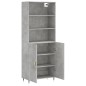 vidaXL Aparador alto madera contrachapada gris hormigón 69,5x34x180 cm vidaXL Aparador alto madera contrachapada gris hormigón 69,5x34x180 cm