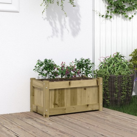 vidaXL Jardinera de madera de pino impregnada 60x31x31 cm