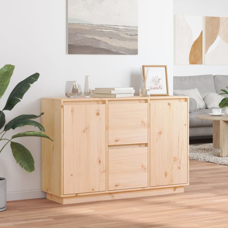 vidaXL Aparador de madera maciza de pino 110x34x75 cm vidaXL Aparador de madera maciza de pino 110x34x75 cm