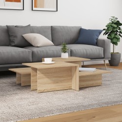 vidaXL Mesas de centro 2 uds madera contrachapada roble Sonoma