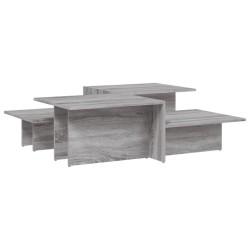 vidaXL Mesas de centro 2 uds madera contrachapada gris Sonoma